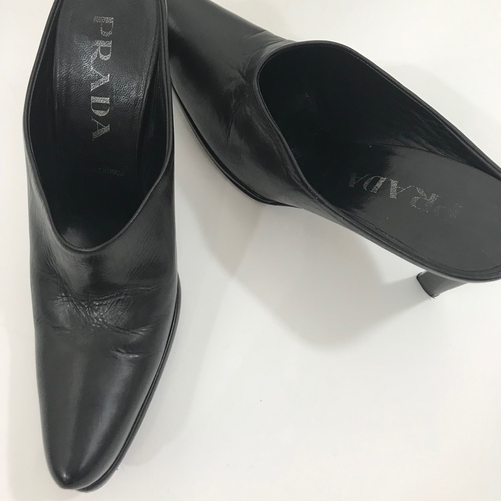 Prada leather mule pump slide